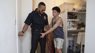 Dylan calls security guard into the maintenance room