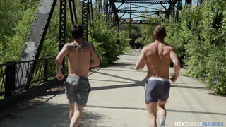 Workout buddies sucking and fucking after an afternoon run