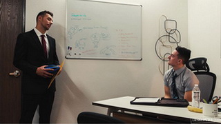 Douchebag Boss Dominates Submissive Employee At Work